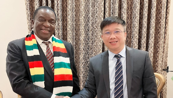 津巴布韦总统亲切会见BG大游资源集团董事长王平卫